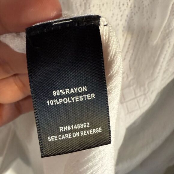 Torrid Pointelle White Tie Neck Lightweight Sweater Pullover - Picture 9 of 9